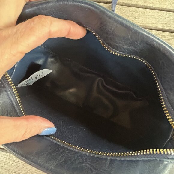 Funky Monkey Navy Blue Small Crossbody Bag Canvas Strap - Picture 3 of 8